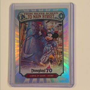 Disney Holographic Blue and Silver 'A Swirl of Magic - Mickey' Trading Card